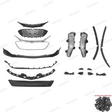 17PC For Malibu 2019-2024 Upper Lower Grille Mesh Fog lights Bumper Brackets Kit picture