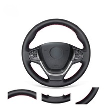 MEWANT DIY Black PU Leather Steering Wheel Cover for BMW X3 F25 2011-2017 X4 F26 picture