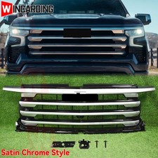 For 2022-2024 Silverado 1500 High Country Front Bumper Grille Grill Satin Chrome picture