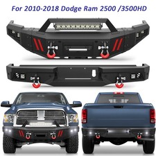 Fit 2010-18 Dodge Ram 2500 3500 Offroad Steel Front or Rear Bumper w/Winch Plate picture