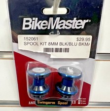 BikeMaster 8MM Anodized Spools Black/Blue  152061 picture