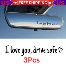 3pcs I Love You Drive Safe Heart Mirror Decal Sticker Vinyl Truck Window Car New picture