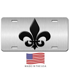 Fleur-de-lis vanity  license plate car truck SUV tag black and grey picture