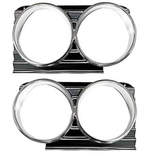 1966 Chevy Impala Headlight Bezel Pair Right & Left Aluminum Polished M1724H picture