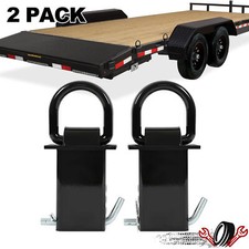 2/4/8PCS Black/Silver Adjustable Trailer Stake Pocket D-Ring For Standard 2
