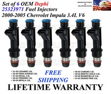 Genuine 6X OEM Delphi Fuel Injectors For 2000-2005 Chevrolet Impala 3.4L V6 picture