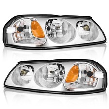 WEELMOTO Pair Headlights Assembly For 2000-2005 Chevy Impala Headlamp Left+Right picture