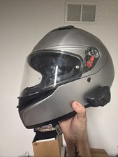 AGV K3 HELMET MATTE GREY WITH CARDO 2X FREECOM - SIZE XL picture