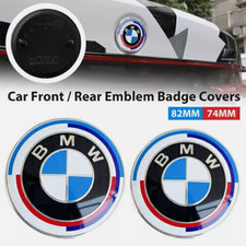 2PCS Front Hood & Rear Trunk (82mm & 74mm) Badge Emblem For BMW 50th Anniversary picture