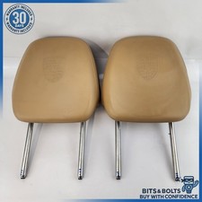 11-18 Porsche Cayenne 958 Front Headrest Head Rest Set of 2 w/Crest OEM picture