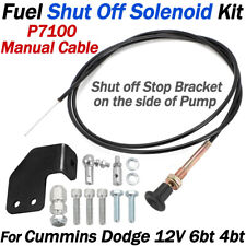 P7100 Manual Fuel Shut Off Solenoid Kit Cable P-pump For Cummins Dodge 12v 6/4bt picture