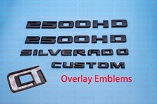 Fit 2020-2022 Matte Black Silverado 2500HD Custom Emblem Nameplate Badge Overlay picture
