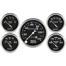 Auto Meter Gauge Kit 5 pc. 3 1/8in & 2 1/16in Mechanical Speedometer Old picture
