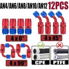 12PCS 4AN 6AN 8AN 10AN 12AN For CPE Fuel Oil Gas Hose End Fittings Adapter Kit picture