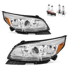 For 2013-2015 Chevy Malibu Halogen Projector Headlights Headlamps W/bulbs L+R picture