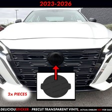 For 2023-2026 Nissan Altima Smoke Tint Overlay Front Emblem Decal Vinyl Ppf picture