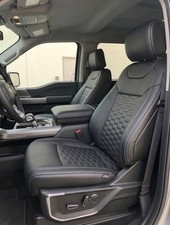 2009-2014 Ford F-150 Black & White Leather Seat Covers Upgrade picture
