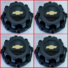 4 Center Caps for Select Chvey , GMC Truck Van 8 Lugs BLACK 16