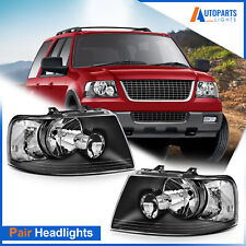 For 2003-2006 Ford Expedition Black Housing Left & Right Headlight Assembly Pair picture
