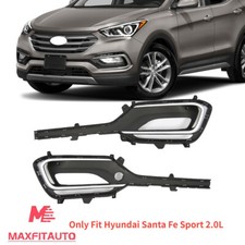 Fits Hyundai Santa Fe Sport 2017-2018 Front Fog Light Covers Set 2pcs(2.0L Only) picture