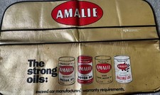 Vintage Shiny Gold Amalie Oil Can Mechanics Fender Cover  Mat picture