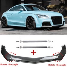 Carbon Fiber Style For Audi TTS Quattro Front Bumper Lip Chin Splitter&Strut Rod picture