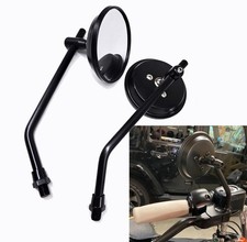 Pair Motorcycle Rearview Mirror Set 10mm Chrome Round Shape - Classic Style picture