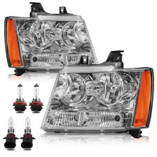 2 Faros Luces Delanteros Con Bombillas Set Para Carro Chevy Tahoe 2007-2014 picture