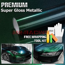 Premium Super Gloss Metallic Midnight Green Vinyl Car Wrap Sticker Decal Sheet picture
