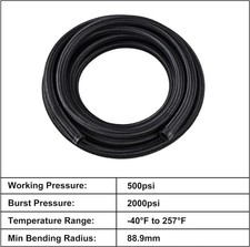 Black PTFE Fuel Line Kit E85 Nylon Braided Fuel Hose Kit 8AN AN8 10FT 90 Degree picture