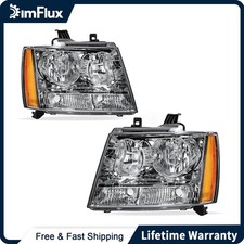 DimFlux Headlights for 07-14 Tahoe Avalanche Suburban Chrome Housing No Harnes picture