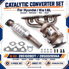 2x Front Rear Catalytic Converter For 2012-2017 Hyundai Accent 1.6L 16680 picture