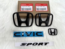 5PCS For 2022-26 Civic 11th Glossy Black Front Griile Emblem Rear Badge picture