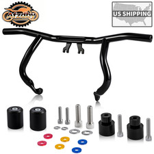 Front Engine Guard Crash Flat out Bar For Harley Touring Street Road Glide 14-26 picture