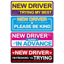 4Pcs Student Driver Magnetic Car Stickers for 2