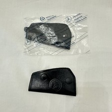 Pair Vintage Mercedes-Benz Black Leather Key Pouch 1 Sealed 1 Missing Peg picture