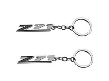 2Pcs Z71 Keychain Emblem Chrome Finish Car Key Chain Key Ring for Z71 (Black) picture