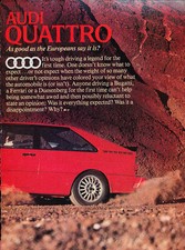 1982 1983 Audi Quattro Road Test Vintage Classic  Car Print  Article picture