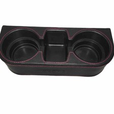 Iokone Car Seat Left Right Gap Black PU Leather Cup Holder 1pcs picture