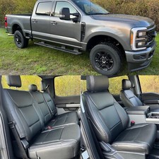 2024 Ford F-250 XLT CREW CAB Factory-Style Black Leather Seat Covers picture