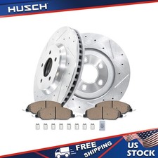 12.44 inch Front Drilled Brake Rotors Ceramic Pads for 2011 - 2014 Ford Mustang picture