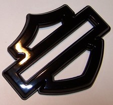 1Pcs Gloss Black for Harley Davidson Metal ( NOT PLASTIC ) Tank Emblem Badge picture