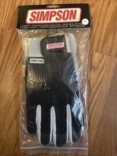 Vintage Simpson Wrenchers Mechanic Gloves XL NOS Black White Pit Crew Shop picture
