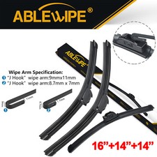 ABLEWIPE 3PCS Quality Wiper Blades Fit For Toyota FJ Cruiser 2007-2014 14