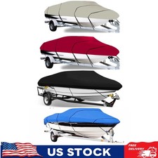Trailerable Boat Cover Fishing Waterproof Marine Grade For V-Hull Runabout picture