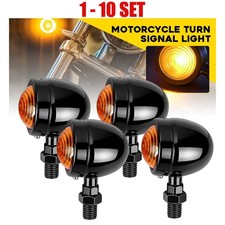 Black Housing Amber Lamp Motorcycle Turn Signal Tail Indicators 4-40X Universal picture