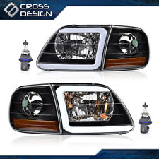 Clear LED Headlights & Corner Parking Lights Black Fit For 97-04 F150 Expedition picture