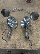 Pair Of Vintage Unity Mfg. S6 Headlamps Plus R+L Pair Ken Sean 4-1/2” mirrors picture
