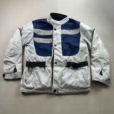 BMW Jacket Motorrad Motorcycle Mens Large Gray Blue Armor Racing Belt Full Zip picture