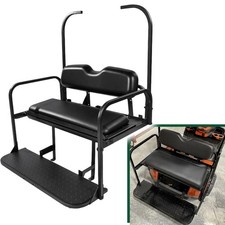 For 1995-up EZGO TXT Rear Back Seat Kit with Fold Down Pad Black Cushions picture